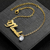 Birthstone Letter Bracelet - Personalized Women ID Name Bracelets