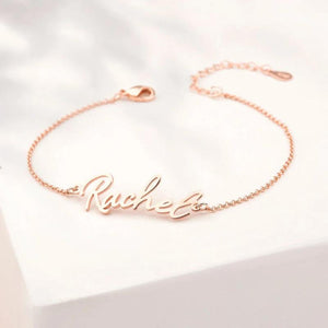 Women's Stainless Steel Name Bracelet Letter Charm Personalized Jewelry
