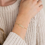 Women's Stainless Steel Name Bracelet Letter Charm Personalized Jewelry