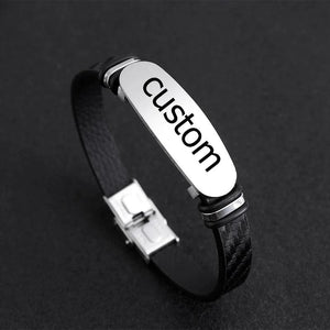 Men's Stainless Steel Tag Family Love Bracelet Personalized Gift