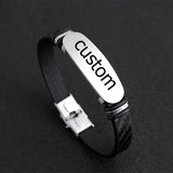 Men's Stainless Steel Tag Family Love Bracelet Personalized Gift