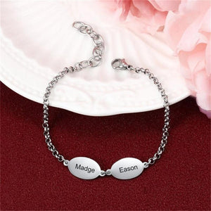 Personalized Script Name Bracelet with Ring Buckle