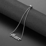 Personalized Name Bracelet Old English Letter Adjustable Chain