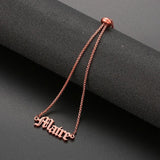 Personalized Name Bracelet Old English Letter Adjustable Chain