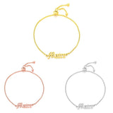 Personalized Name Bracelet Old English Letter Adjustable Chain