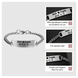 Custom Name Letter Bracelet Stainless Steel ID Bangle, Anniversary Gift