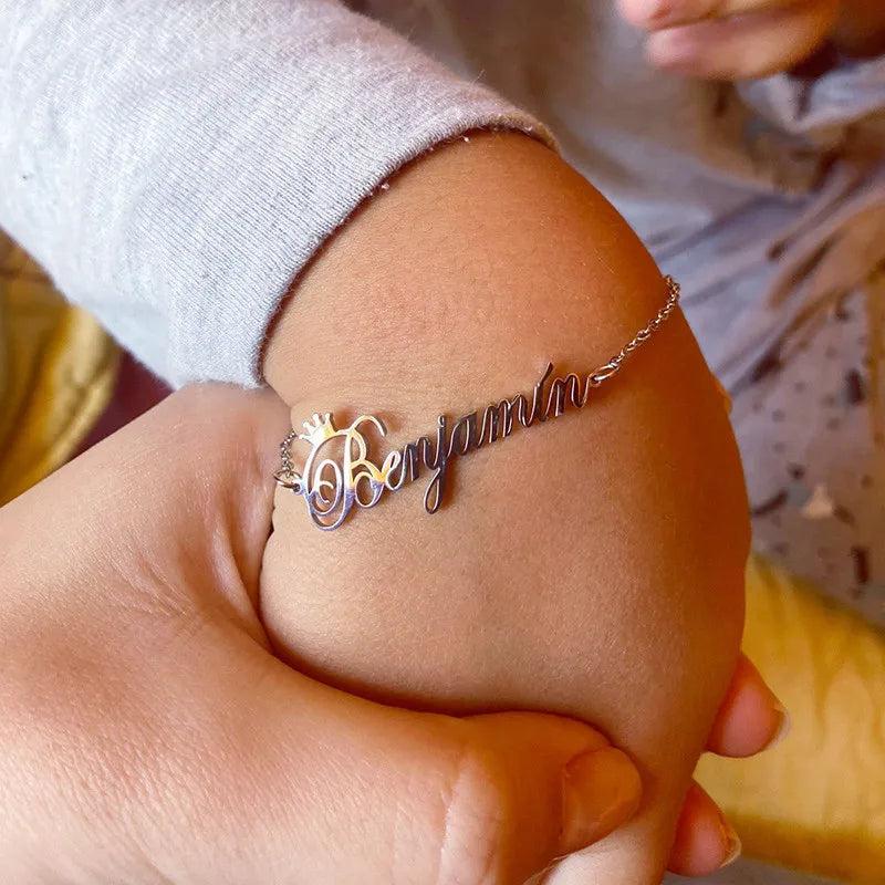 Children Stainless Steel Name Bracelet for Baby