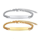 Personalized Kids Baby Chain Bracelet Stainless Steel Silver Engrave Name