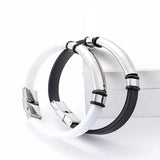 Custom Name Date Stainless Steel Rubber Bracelet