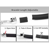 Custom Name Date Stainless Steel Rubber Bracelet