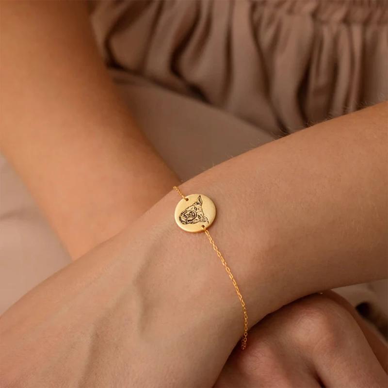 Animal Pendant Stainless Steel Bracelet Personalized Engraved Jewelry