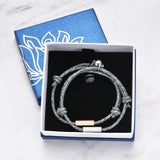 Personalized Couples Bracelets with Name and Date, Magnetic Clasp Lock