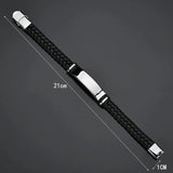 XIDNT Punk Personality Leather Bracelet Men's Stainless Steel Wristband