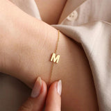 Initial Bracelet Stainless Steel Alphabet Letter A-Z Personalize Jewelry