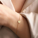 Initial Bracelet Stainless Steel Alphabet Letter A-Z Personalize Jewelry