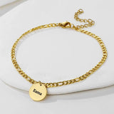 Heart Pendant Engraved Bracelet Stainless Steel ID Letters Couple Jewelry