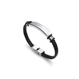 SHOUMAN Personalized Leather Bracelet Engraved Name Date Logo