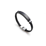 SHOUMAN Personalized Leather Bracelet Engraved Name Date Logo