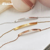 Engraved Name Bracelets Heart Crown Bracelet