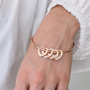 Engraved Name Bar Bracelets for Women Stainless Steel Date Bangles