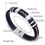 SHOUMAN Personalized Men's Punk Steel Bracelet with Baby Name Cross