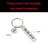 Couples Date Heart Charm Keychain