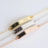 Engrave Name Lady Personalized Bracelet Stainless Steel Charm Bangle Gift