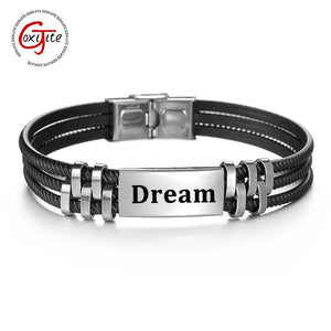 Personalized Rope Light Bracelet Stainless Steel for Men
