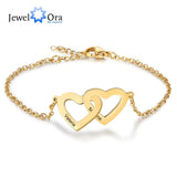 Personalized Heart Bracelets with 2 Names Stainless Steel Engraved