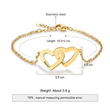 Personalized Heart Bracelets with 2 Names Stainless Steel Engraved