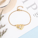 Personalized Heart Bracelets with 2 Names Stainless Steel Engraved