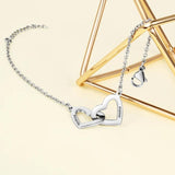 Personalized Heart Bracelets with 2 Names Stainless Steel Engraved