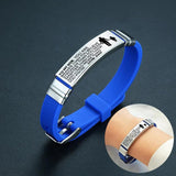 Engraved Silicone Bracelet Stainless Steel Bangle