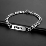 Engraved Name Bracelet Stainless Steel Personalized Cuban Chain Bangle