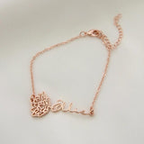 VishowCo Birth Flower Name Bracelet Personalized for Women