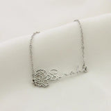 VishowCo Birth Flower Name Bracelet Personalized for Women
