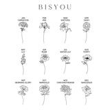 VishowCo Birth Flower Name Bracelet Personalized for Women