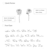 VishowCo Birth Flower Name Bracelet Personalized for Women