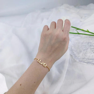 Hebrew Initial Charms Bracelet Stainless Steel Jewelry
