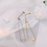 Hebrew Initial Charms Bracelet Stainless Steel Jewelry