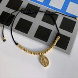 Red Rope Bangle with Gold Pendant - Anniversary Gift