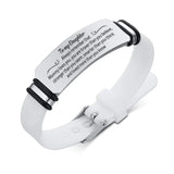 Daughter Inspirational Bracelet Stainless Steel & Silicone Engraved Adjustable