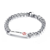Men's Stainless Steel Medical Sign Bangle Bracelet