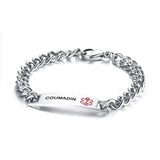Men's Stainless Steel Medical Sign Bangle Bracelet