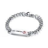 Men's Stainless Steel Medical Sign Bangle Bracelet