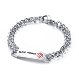 Men's Stainless Steel Medical Sign Bangle Bracelet