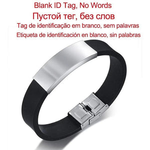 Personalized Engrave Stainless Steel ID Tag Bracelet for Men