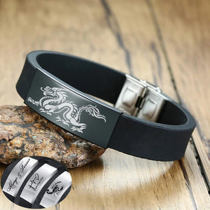 Personalized Engrave Stainless Steel ID Tag Bracelet for Men