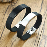 Personalized Engrave Stainless Steel ID Tag Bracelet for Men