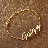 Custom Name Bracelet Stainless Steel Engraved Handwriting Jewelry
